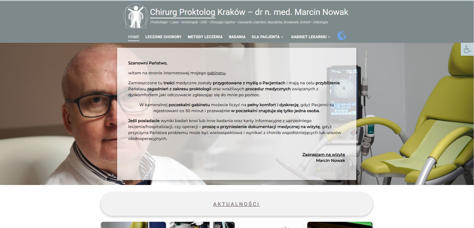 Chirurg Proktolog Kraków – dr n. med. Marcin Nowak